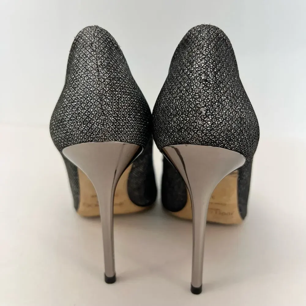 Jimmy Choo Glitter Pointed-Toe Pumps Shoes Heels | Size 37 (US 7)